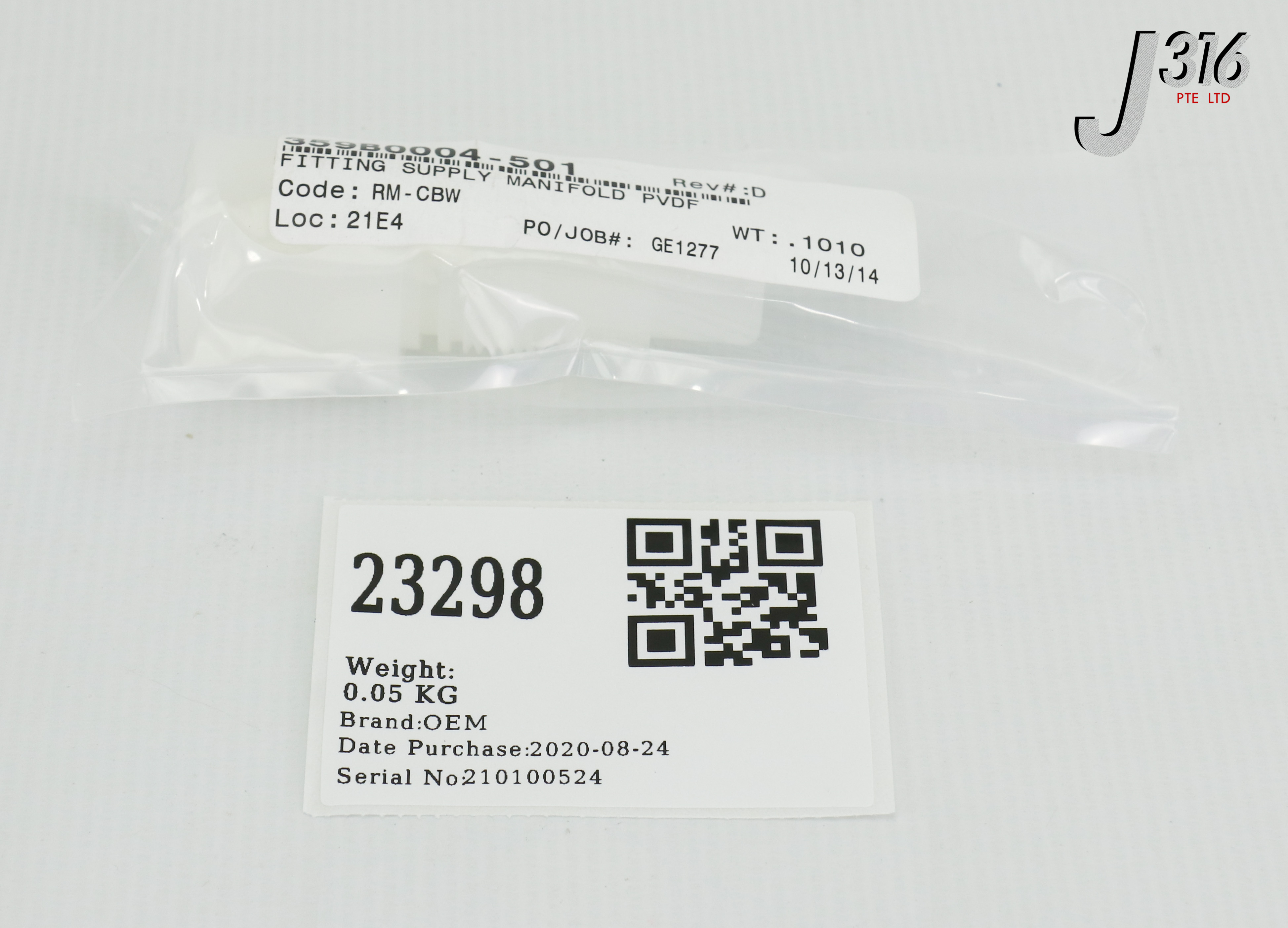 23298 OEM FITING SUPPLY MANIFOLD PVDF, RM-CBW (NEW) 359B0004-501